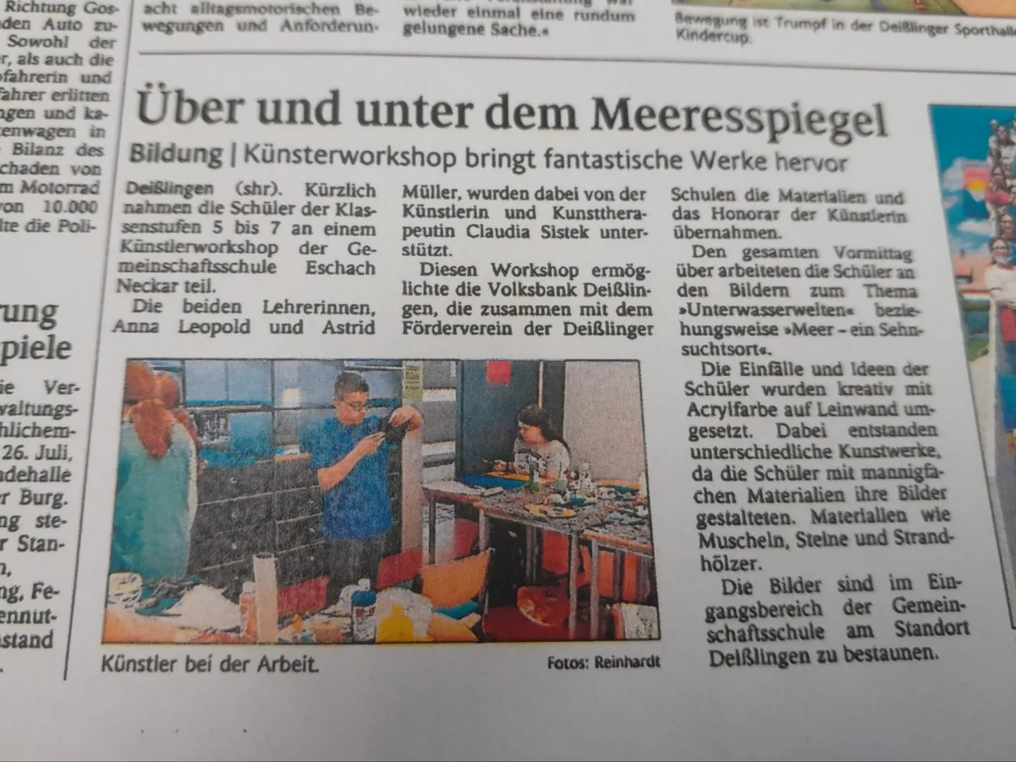 Kunstprojekt in Gesamtschule