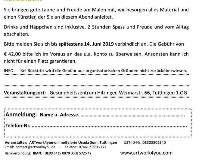 KUNSTNACHT-Spass, Kunst, Drinks in Tuttlingen